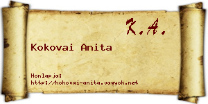 Kokovai Anita névjegykártya